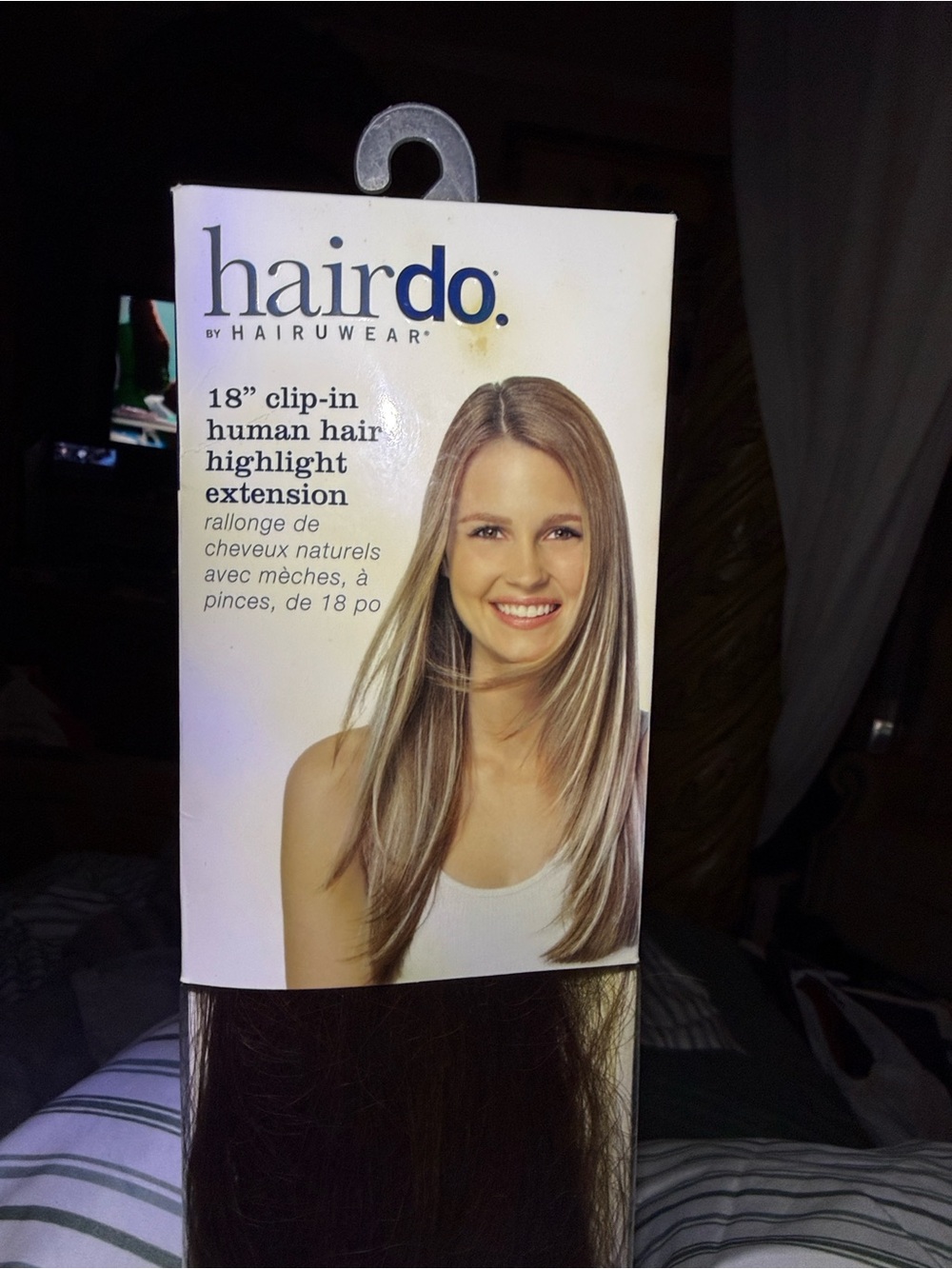 18" Clip-In Human Hair Highlight Extension - Brown